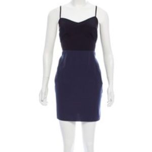 All Saints satin tank dress in black and ink